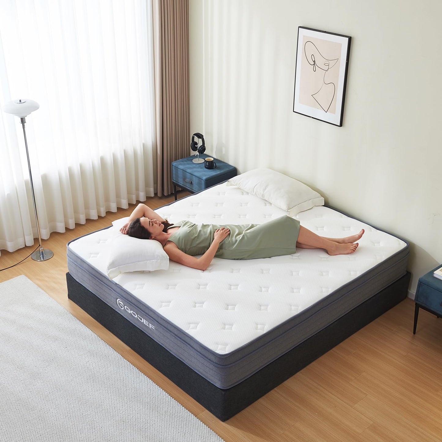 Gojef King Size Mattress, 10 Inch Hybrid Mattress