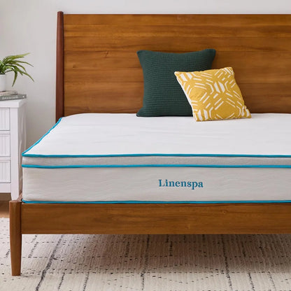 Linenspa 10 Inch Memory Foam and Spring Hybrid Mattress - Medium Feel California King