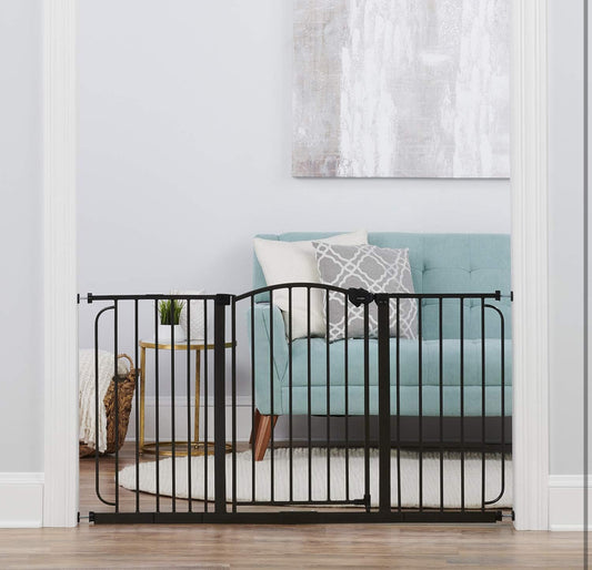 Baby Gate Pet Gate Regalo Walk Through Gate, Bronze 58 x 58 x 30 inches