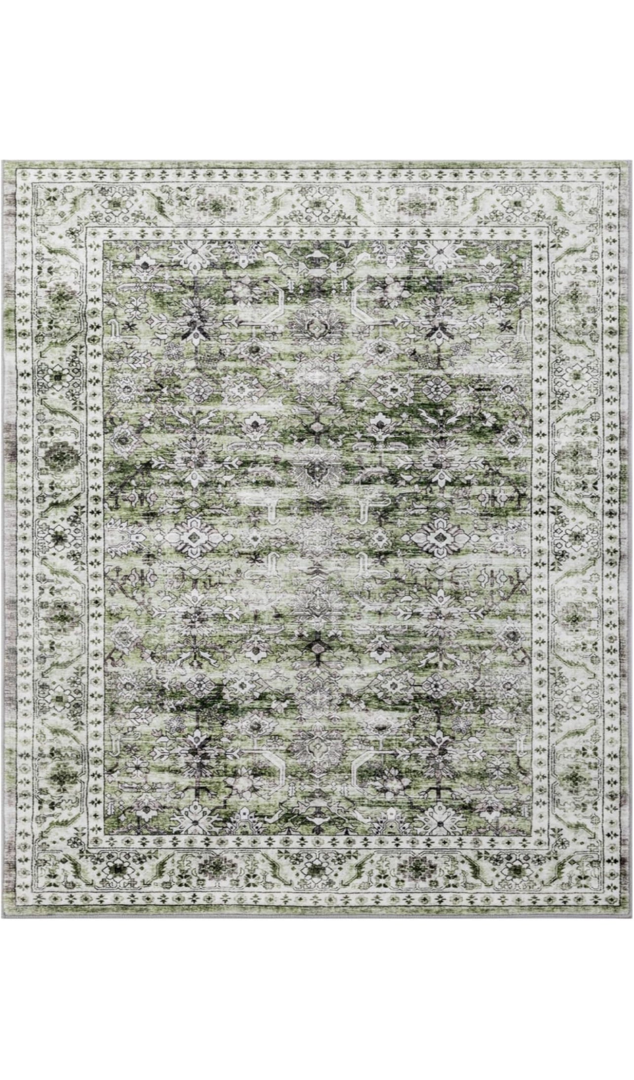 8 x 10 Carvapet Large Vintage Area Rug, Green