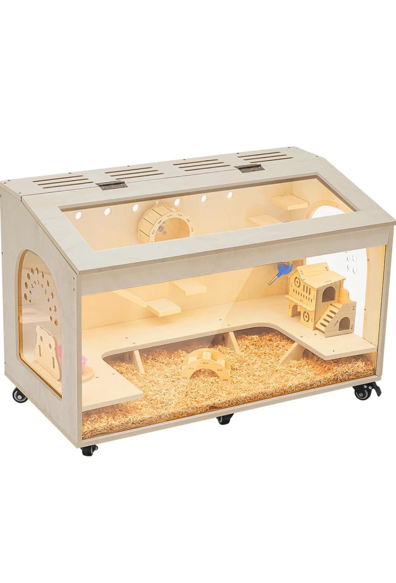 Turosur Hampster/Mouse/Gerbil Cage with Lid Latch and Waterproof