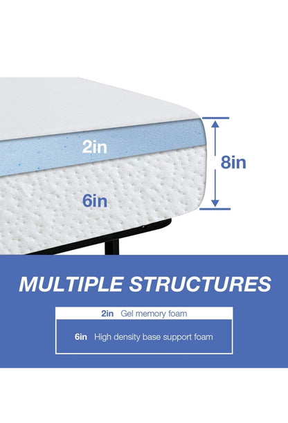 Short Queen 8” Gel Memory Foam Mattress Brand: FDW