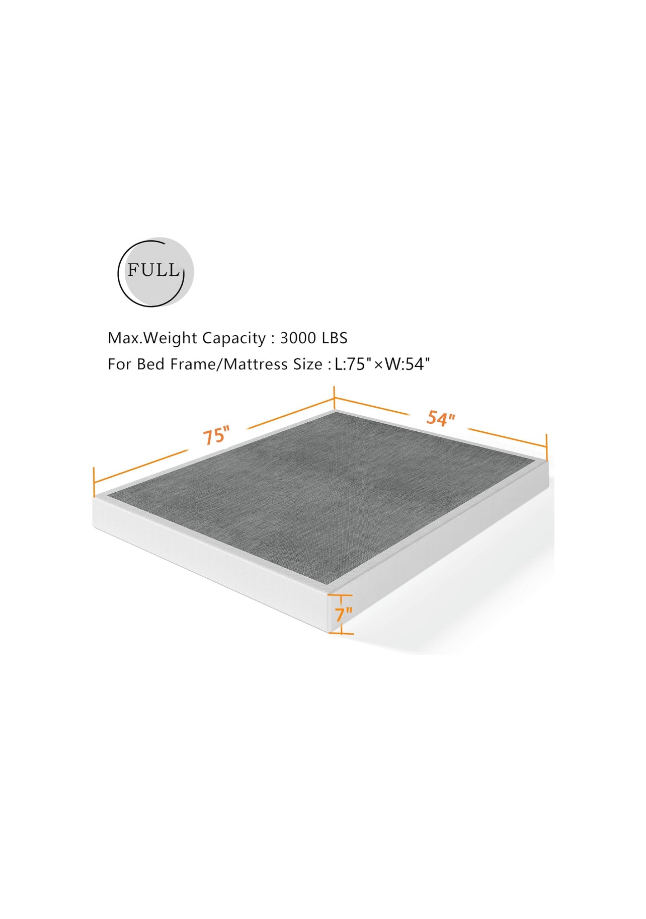 Full Size Boxspring Mid - High Profile 7” Metal Boxspring Brand: Theocorate