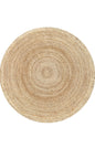 10 Feet Round - Nuloom Jute Rigo Flat Braided Natural Color