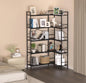 L Shape Corner Bookshelf, Black 33"D x 9.8"W x 68.2"H