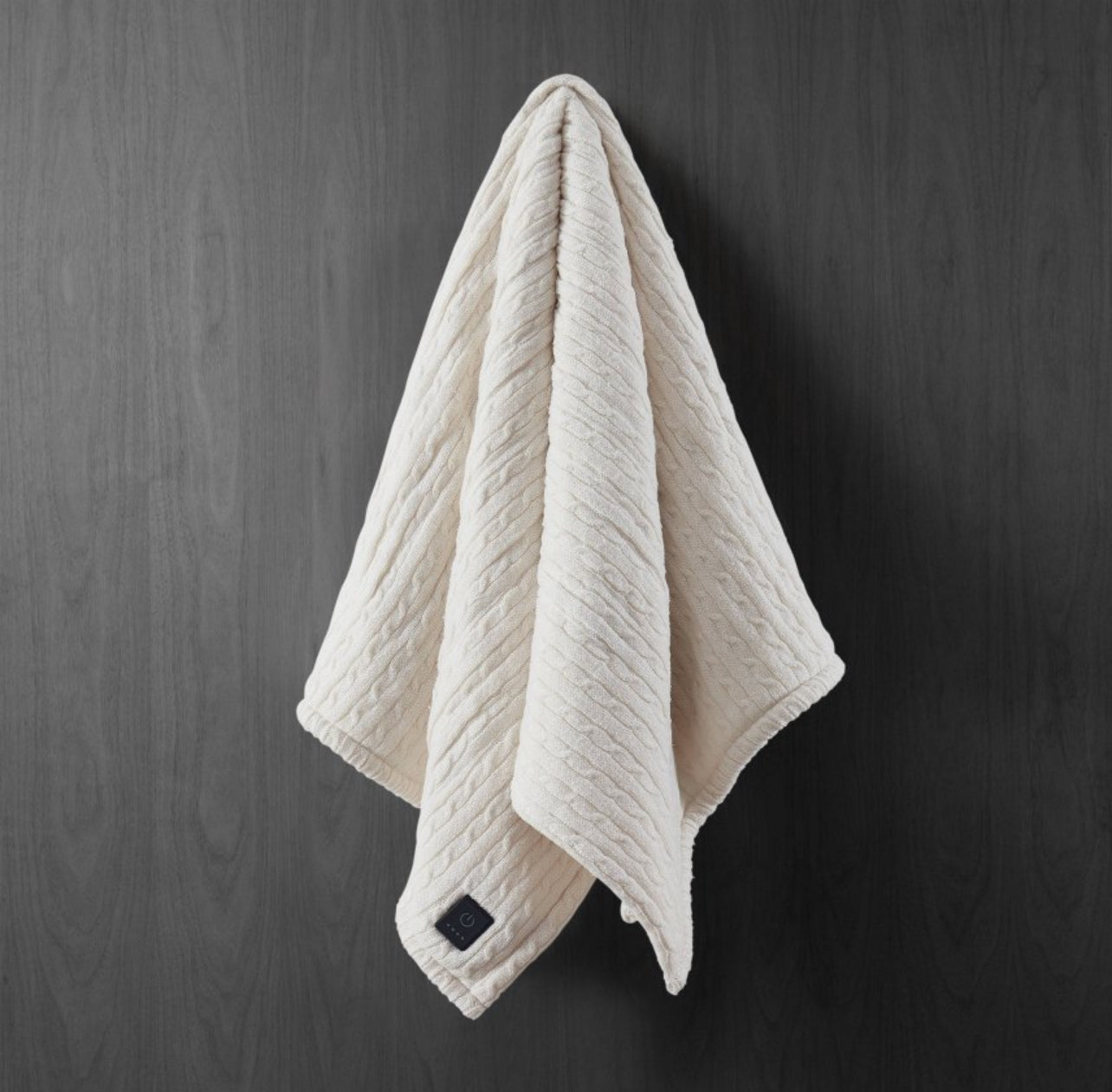 Throw Blanket Heated Brookstone Coziest Throw 50in x 60in, Sweater Knit Ivory