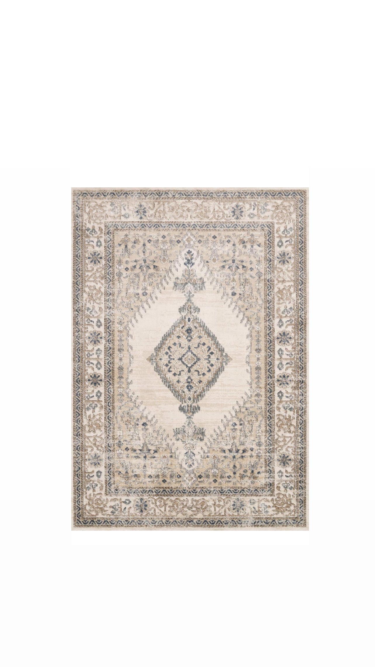 3'4" x 5'7" Loloi Teagan Collection rug, oatmeal/ivory